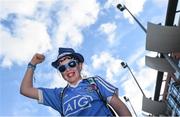18 September 2017; Ten year old Dublin supporter Katie Flanagan prior to the All-Ireland Senior Football Champions Homecoming at Smithfield Square in Dublin. Photo by David Fitzgerald/Sportsfile