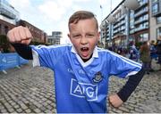 18 September 2017; Eight year old Dublin supporter Lucas Bradley, from Blessington St, Dublin, prior to the All-Ireland Senior Football Champions Homecoming at Smithfield Square in Dublin. Photo by David Fitzgerald/Sportsfile