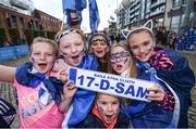 18 September 2017; Young Dublin supporters prior to the All-Ireland Senior Football Champions Homecoming at Smithfield Square in Dublin. Photo by David Fitzgerald/Sportsfile