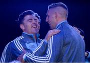 18 September 2017; Paddy Andrew, left, and Eoghan O'Gara of Dublin during the All-Ireland Senior Football Champions Homecoming at Smithfield Square in Dublin. Photo by Piaras Ó Mídheach/Sportsfile