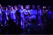 18 September 2017; Kevin McManamon of Dublin speaks to the crowd during the All-Ireland Senior Football Champions Homecoming at Smithfield Square in Dublin. Photo by Photo by David Fitzgerald/Sportsfile