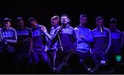 18 September 2017; Kevin McManamon of Dublin sings to the crowd during the All-Ireland Senior Football Champions Homecoming at Smithfield Square in Dublin. Photo by Photo by Photo by David Fitzgerald/Sportsfile