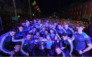 18 September 2017; The Dublin players with the Sam Maguire Cup during the All-Ireland Senior Football Champions Homecoming at Smithfield Square in Dublin. Photo by David Fitzgerald/Sportsfile