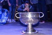 18 September 2017; Dublin's Bernard Brogan takes a photograph of the Sam Maguire Cup during the All-Ireland Senior Football Champions Homecoming at Smithfield Square in Dublin. Photo by Piaras Ó Mídheach/Sportsfile