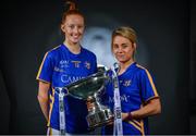 19 September 2017; The LGFA joined TG4 to call on all Proper Fans to come to Croke Park on Sunday for the TG4 The TG4 Ladies All Ireland Football Finals. Tickets are available now on www.tickets.ie or from usual GAA outlets. The action will begin at 11:45pm when Derry and Fermanagh contest the TG4 Junior All Ireland Final, this will be followed by the meeting of Tipperary and Tyrone at 1:45pm and then Dublin and Mayo will contest the TG4 Senior Championship Final at 4:00pm with the Brendan Martin Cup at stake. Pictured at the media day are Aishling Moloney, left, and Samantha Lambert of Tipperary. Photo by Sam Barnes/Sportsfile