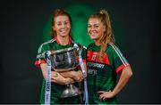 19 September 2017; The LGFA joined TG4 to call on all Proper Fans to come to Croke Park on Sunday for the TG4 The TG4 Ladies All Ireland Football Finals. Tickets are available now on www.tickets.ie or from usual GAA outlets. The action will begin at 11:45pm when Derry and Fermanagh contest the TG4 Junior All Ireland Final, this will be followed by the meeting of Tipperary and Tyrone at 1:45pm and then Dublin and Mayo will contest the TG4 Senior Championship Final at 4:00pm with the Brendan Martin Cup at stake. Pictured at the media day are Sarah Tierney, left, and Sarah Rowe of Mayo. Photo by Sam Barnes/Sportsfile