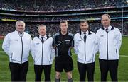 17 September 2017; Referee Joe McQuillan with his officials before the GAA Football All-Ireland Senior Championship Final match between Dublin and Mayo at Croke Park in Dublin. Photo by Ray McManus/Sportsfile
