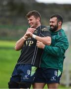 19 September 2017; Eoghan Masterson, left, and JP Cooney of Connacht during squad training at the Sportsground in Galway. Photo by Seb Daly/Sportsfile