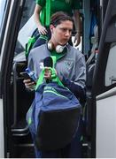 19 September 2017; Marie Hourihan of the Republic of Ireland arrives at Mourneview Park ahead of the 2019 FIFA Women's World Cup Qualifier Group 3 match between Northern Ireland and Republic of Ireland at Mourneview Park in Lurgan, Co Armagh. Photo by Stephen McCarthy/Sportsfile