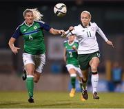 19 September 2017; Stephanie Roche of the Republic of Ireland in action against Ashley Hutton of Northern Ireland during the 2019 FIFA Women's World Cup Qualifier Group 3 match between Northern Ireland and Republic of Ireland at Mourneview Park in Lurgan, Co Armagh. Photo by Stephen McCarthy/Sportsfile