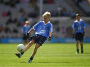 17 September 2017; Cillian Byrne, Poulfur National School, New Ross, Co. Wexford, representing Dublin, during the INTO Cumann na mBunscol GAA Respect Exhibition Go Games at Dublin v Mayo GAA Football All-Ireland Senior Championship Final at Croke Park in Dublin. Photo by Ray McManus/Sportsfile