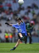 17 September 2017; Dylan Boyle, St Naile's PS, Kinawley, Co. Fermanagh, representing Dublin, during the INTO Cumann na mBunscol GAA Respect Exhibition Go Games at Dublin v Mayo GAA Football All-Ireland Senior Championship Final at Croke Park in Dublin. Photo by Ray McManus/Sportsfile