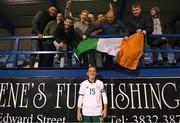 19 September 2017; Katie McCabe of the Republic of Ireland takes a photograph with supporters following the 2019 FIFA Women's World Cup Qualifier Group 3 match between Northern Ireland and Republic of Ireland at Mourneview Park in Lurgan, Co Armagh. Photo by Stephen McCarthy/Sportsfile