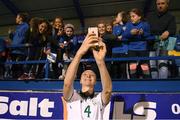 19 September 2017; Louise Quinn of the Republic of Ireland takes a photograph with supporters following the 2019 FIFA Women's World Cup Qualifier Group 3 match between Northern Ireland and Republic of Ireland at Mourneview Park in Lurgan, Co Armagh. Photo by Stephen McCarthy/Sportsfile