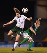 19 September 2017; Karen Duggan of the Republic of Ireland in action against Rachel Furness of Northern Ireland during the 2019 FIFA Women's World Cup Qualifier Group 3 match between Northern Ireland and Republic of Ireland at Mourneview Park in Lurgan, Co Armagh. Photo by Stephen McCarthy/Sportsfile