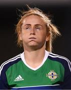 19 September 2017; Rachel Furness of Northern Ireland reacts following her side's defeat in the 2019 FIFA Women's World Cup Qualifier Group 3 match between Northern Ireland and Republic of Ireland at Mourneview Park in Lurgan, Co Armagh. Photo by Stephen McCarthy/Sportsfile