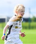 14 September 2017; Shauna McCormack, age 8, of Ballymote Celtic, Sligo, during the Aviva Soccer Sisters Golden Camp. Forty girls from the Aviva ‘Soccer Sisters’ initiative were given the opportunity of a lifetime, as they took part in a special training session alongside several members of the Republic of Ireland women’s senior team. The girls were selected from over 4,000 budding footballers between the ages of seven and 12 to take part in the special session at the FAI National Training Centre, as part of the 2017 Aviva Soccer Sisters Golden Camp. The Camp saw the girls sit in on a full Irish team training session, before taking to the field with the team ahead of next Tuesday’s FIFA World Cup Qualifier against Northern Ireland. The Aviva Soccer Sisters programme has been running since 2010 and is aimed at engaging young girls in physical exercise and attracting them to the game of football. Over 30,000 girls have taken part in the programme since it first kicked off, including Roma McLaughlin who is part of Colin Bell’s line-up for next week’s qualifier.  For further information on Aviva Soccer Sisters, visit: www.aviva.ie/soccersisters  #AvivaSoccerSisters. FAI National Training Centre, Abbotstown, Dublin. Photo by Stephen McCarthy/Sportsfile