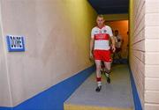 30 June 2012; The Derry captain Paddy Bradley leads out his team. GAA Football All-Ireland Senior Championship Qualifier Round 1, Longford v Derry, Glennon Brothers Pearse Park, Co. Longford. Picture credit: Ray McManus / SPORTSFILE