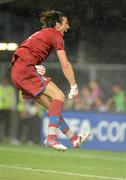 18 June 2012; Italy goalkeeper Gianluigi Buffon celebrates after his side qualified for the quarter-finals. EURO2012, Group C, Republic of Ireland v Italy, Municipal Stadium Poznan, Poznan, Poland. Picture credit: Brendan Moran / SPORTSFILE