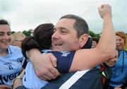 1 July 2012; Dublin Manager Pat Stritch celebrates with Sarah Ryan. Aisling McGing Memorial Championship Final, Kerry v Dublin, McDonagh Park, Nenagh, Co. Tipperary. Picture credit: Ray Lohan / SPORTSFILE