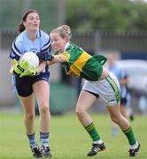 1 July 2012; Sarah Ryan, Dublin, in action against Hannah Tyrrell, Kerry. Aisling McGing Memorial Championship Final, Kerry v Dublin, McDonagh Park, Nenagh, Co. Tipperary. Picture credit: Ray Lohan / SPORTSFILE