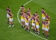 1 July 2012; The Wexford team stand together for the national anthem. Leinster GAA Football Senior Championship Semi-Final, Dublin v Wexford, Croke Park, Dublin. Picture credit: Dáire Brennan / SPORTSFILE