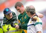 1 July 2012; Bryan Menton, Meath, is helped off the pitch by medical personnel after an injury. Leinster GAA Football Senior Championship Semi-Final, Meath v Kildare, Croke Park, Dublin. Picture credit: David Maher / SPORTSFILE