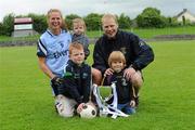 1 July 2012; Dublin's Ann-Marie McBarron with her family, daughter Julia, her husband former Fermanagh footballer Liam, and sons Séan and Tomas. Aisling McGing Memorial Championship Final, Kerry v Dublin, McDonagh Park, Nenagh, Co. Tipperary. Picture credit: Ray Lohan / SPORTSFILE
