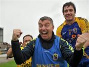 1 July 2012; Roscommon manager Des Newton and Cathal Cregg celebrate their victory after the final whistle. GAA Football All-Ireland Senior Championship Qualifier Round 1, Roscommon v Armagh, Dr. Hyde Park, Co. Roscommon. Picture credit: Barry Cregg / SPORTSFILE