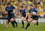 29 April 2012; Rob Kearney, Leinster, supported by team-mates Mike Ross, left, and brian O'Driscoll. Heineken Cup Semi-Final, ASM Clermont Auvergne v Leinster, Stade Chaban Delmas, Bordeaux, France. Picture credit: Stephen McCarthy / SPORTSFILE