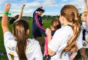 14 September 2017; Attendees during the Aviva Soccer Sisters Golden Camp. Forty girls from the Aviva ‘Soccer Sisters’ initiative were given the opportunity of a lifetime, as they took part in a special training session alongside several members of the Republic of Ireland women’s senior team. The girls were selected from over 4,000 budding footballers between the ages of seven and 12 to take part in the special session at the FAI National Training Centre, as part of the 2017 Aviva Soccer Sisters Golden Camp. The Camp saw the girls sit in on a full Irish team training session, before taking to the field with the team ahead of next Tuesday’s FIFA World Cup Qualifier against Northern Ireland. The Aviva Soccer Sisters programme has been running since 2010 and is aimed at engaging young girls in physical exercise and attracting them to the game of football. Over 30,000 girls have taken part in the programme since it first kicked off, including Roma McLaughlin who is part of Colin Bell’s line-up for next week’s qualifier.  For further information on Aviva Soccer Sisters, visit: www.aviva.ie/soccersisters  #AvivaSoccerSisters. FAI National Training Centre, Abbotstown, Dublin. Photo by Stephen McCarthy/Sportsfile