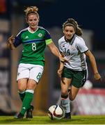 19 September 2017; Marissa Callaghan of Northern Ireland in action against Leanne Kiernan of the Republic of Ireland during the 2019 FIFA Women's World Cup Qualifier Group 3 match between Northern Ireland and Republic of Ireland at Mourneview Park in Lurgan, Co Armagh. Photo by Stephen McCarthy/Sportsfile