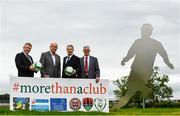 20 September 2017; In attendance during the FAI More Than A Club Launch are, from left, Brian Rohan, Cork City, Fran Gavin, Competition Director, Football Association of Ireland, Derek O'Neill, Project Manager, Football Association of Ireland and Chris Brien, Bohemians. The launch took place at FAI HQ, Abbotstown, Dublin 15. Photo by Sam Barnes/Sportsfile
