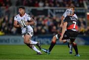 22 September 2017; Charles Piutau of Ulster in action against Ollie Griffiths of Dragons during the Guinness PRO14 Round 4 match between Ulster and Dragons at Kingspan Stadium in Belfast. Photo by Oliver McVeigh/Sportsfile