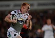 22 September 2017; Peter Nelson of Ulster racing through to score his side's second try during the Guinness PRO14 Round 4 match between Ulster and Dragons at Kingspan Stadium in Belfast. Photo by Oliver McVeigh/Sportsfile