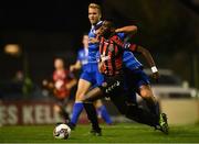 22 September 2017; Ismahil Akinade of Bohemians is fouled by Gavin Peers of St. Patrick's Athletic resulting in a penalty during the SSE Airtricity League Premier Division match between Bohemians and St Patrick's Athletic at Dalymount Park in Dublin. Photo by Eóin Noonan/Sportsfile