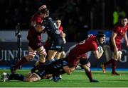 22 September 2017; Munster captain Tyler Bleyendall in action during the Guinness PRO14 Round 4 match between Glasgow Warriors and Munster at Scotstoun Stadium in Glasgow. Photo by Rob Casey/Sportsfile