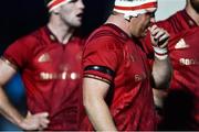 22 September 2017; Munster players wear black armbands in memory of their communications manager Pat Geraghy during the Guinness PRO14 Round 4 match between Glasgow Warriors and Munster at Scotstoun Stadium in Glasgow. Photo by Rob Casey/Sportsfile