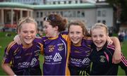 22 September 2017; Kilmacud Crokes club-mates, from left, Líadan Murphy, age 11, Johanna Ward, age 10, Anna Murphy, age 11, and Alison Kenny, age 11, during the GAA Fun & Run Launch at Culture Night at Trinity College Cricket Ground in Dublin. GAA Fun & Run is a specially designed programme which focuses upon the integration and inclusion of people with disabilities in Gaelic games, while also giving participants the opportunity to take part in 60 minutes of moderate to vigorous activity. Photo by Cody Glenn/Sportsfile