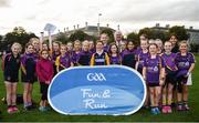 22 September 2017; Uachtarán Chumann Lúthchleas Gael Aogán Ó Fearghail and youth members of Kilmacud Crokes during the GAA Fun & Run Launch at Culture Night at Trinity College Cricket Ground in Dublin. GAA Fun & Run is a specially designed programme which focuses upon the integration and inclusion of people with disabilities in Gaelic games, while also giving participants the opportunity to take part in 60 minutes of moderate to vigorous activity. Photo by Cody Glenn/Sportsfile