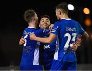 22 September 2017; David McDaid of Waterford FC celebrates after scoring the first goal of the game with team-mates Garry Comerford and Aaron Drinan during the SSE Airtricity League First Division match between Waterford FC and Longford Town at the RSC in Waterford. Photo by Matt Browne/Sportsfile