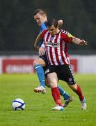 6 July 2012; Owen Morrison, Derry City, in action against Paul Corry, UCD. Airtricity League Premier Division, UCD v Derry City, Belfield Bowl, UCD, Belfield, Dublin. Picture credit: Stephen McCarthy / SPORTSFILE