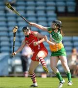 7 July 2012; Gemma O'Connor, Cork, in action against Arlene Watkins, Offaly. All-Ireland Senior Camogie Championship, in association with RTÉ Sport, Round Three, Cork v Offaly, Pairc Ui Chaoimh, Cork. Picture credit: Stephen McCarthy / SPORTSFILE