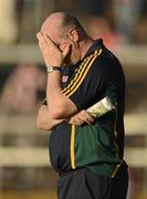 7 July 2012; Offaly manager Ollie Baker reacts during the closing stages of the game. GAA Hurling All-Ireland Senior Championship Phase 2, Cork v Offaly, Pairc Ui Chaoimh, Cork. Picture credit: Stephen McCarthy / SPORTSFILE