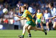 17 August 2002; Brian Roper of Donegal in action against Ciaran Whelan of Dublin during the Bank of Ireland All-Ireland Senior Football Championship Quarter-Final Replay match between Dublin and Donegal at Croke Park in Dublin. Photo by Damien Eagers/Sportsfile