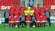 24 August 2002; The Shelbourne team during a Shelbourne squad portrait session at Tolka Park in Dublin. Photo by David Maher/Sportsfile