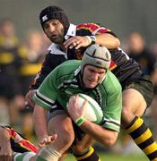 20 September 2002; Tim Allnut of Connacht gets away from the challenge of Alix Powell of Newport during the Celtic League Pool B match between Connacht and Newport at the Sportsground in Galway. Photo by Sportsfile