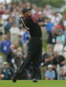 22 September 2002; Tiger Woods plays his approach shot from the 5th fairway during the final round of the WGC-American Express Championship at Mount Juliet Golf Course in Thomastown, Kilkenny. Photo by Matt Browne/Sportsfile