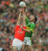 22 September 2002; Steven McDonnell of Armagh in action against Michael McCarthy of Kerry during the GAA Football All-Ireland Senior Championship Final match between Armagh and Kerry at Croke Park in Dublin. Photo by Ray McManus/Sportsfile