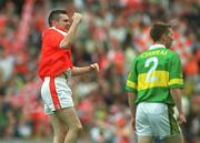22 September 2002; Oisin McConville of Armagh celebrates after scoring his side's first goal during the GAA Football All-Ireland Senior Championship Final match between Armagh and Kerry at Croke Park in Dublin. Photo by Brian Lawless/Sportsfile